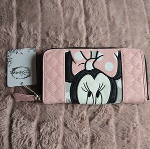 Disney Minnie Mouse Pink Quilted Zip Wallet